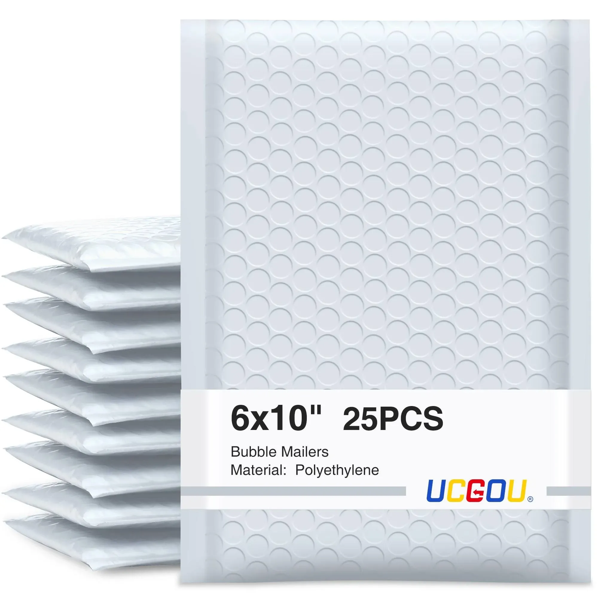 Bubble Mailers 6X10 Inch White 25 Pack Poly Padded Envelopes Small Business Mail