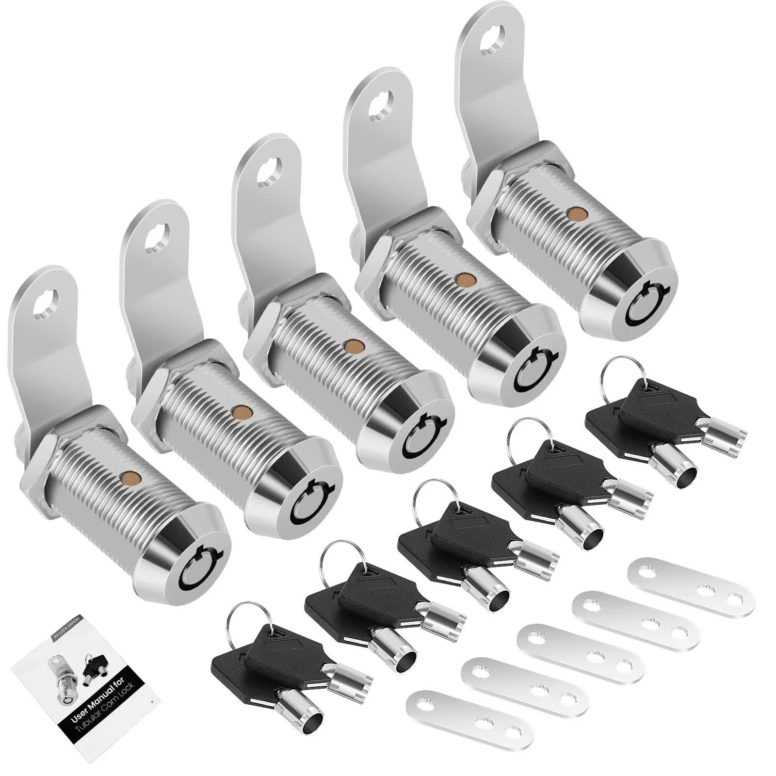 5 Pack Cabinet Lock with Keys 1-1/8” RV Storage Locks Keyed Alike RV Locks