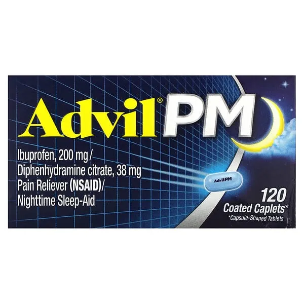 Advil, PM, 이부프로펜, 200mg, 코팅 정제 120정