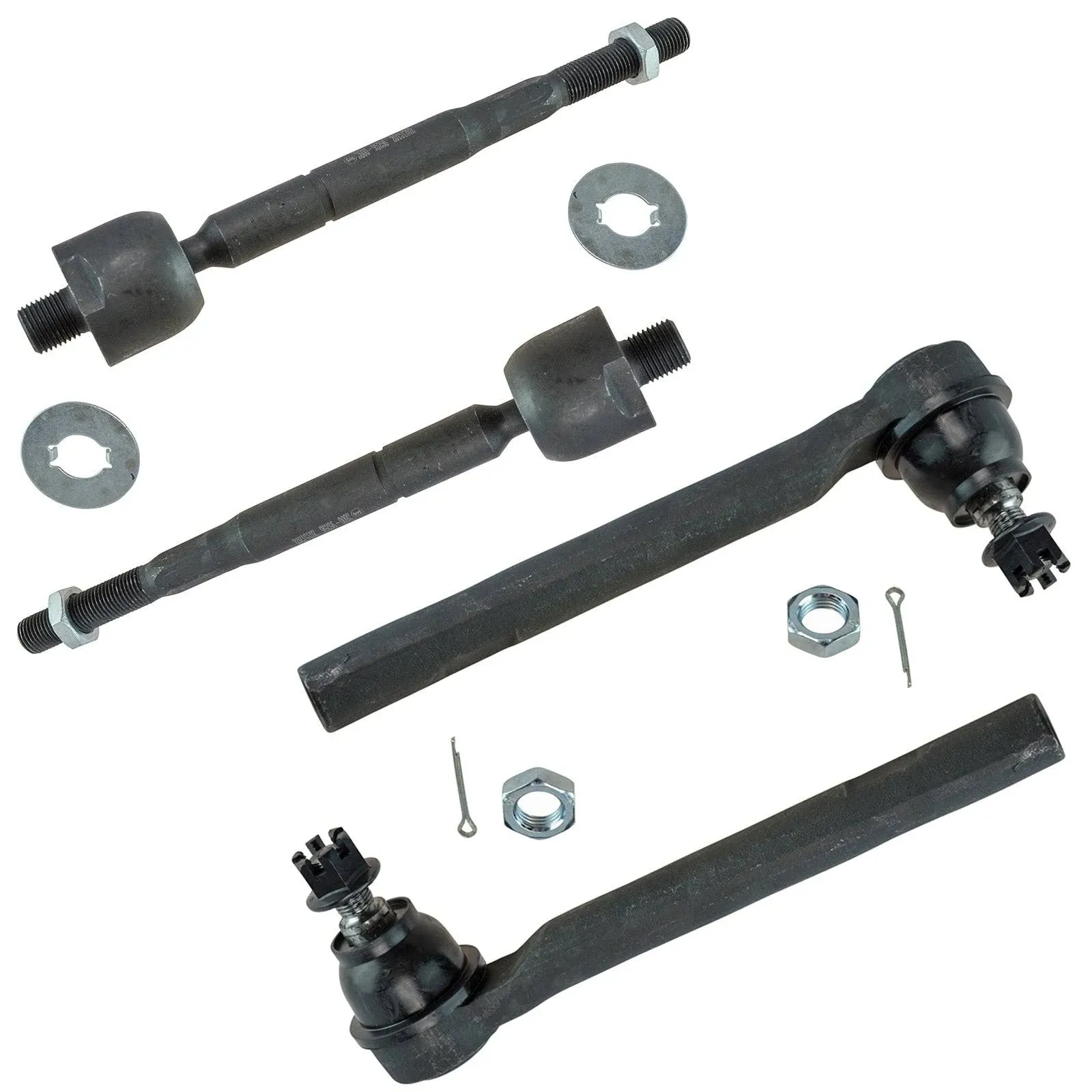 TRQ® PSA55437 - Front Driver and Passenger Side Inner and Outer Steering Tie Rod End Kit