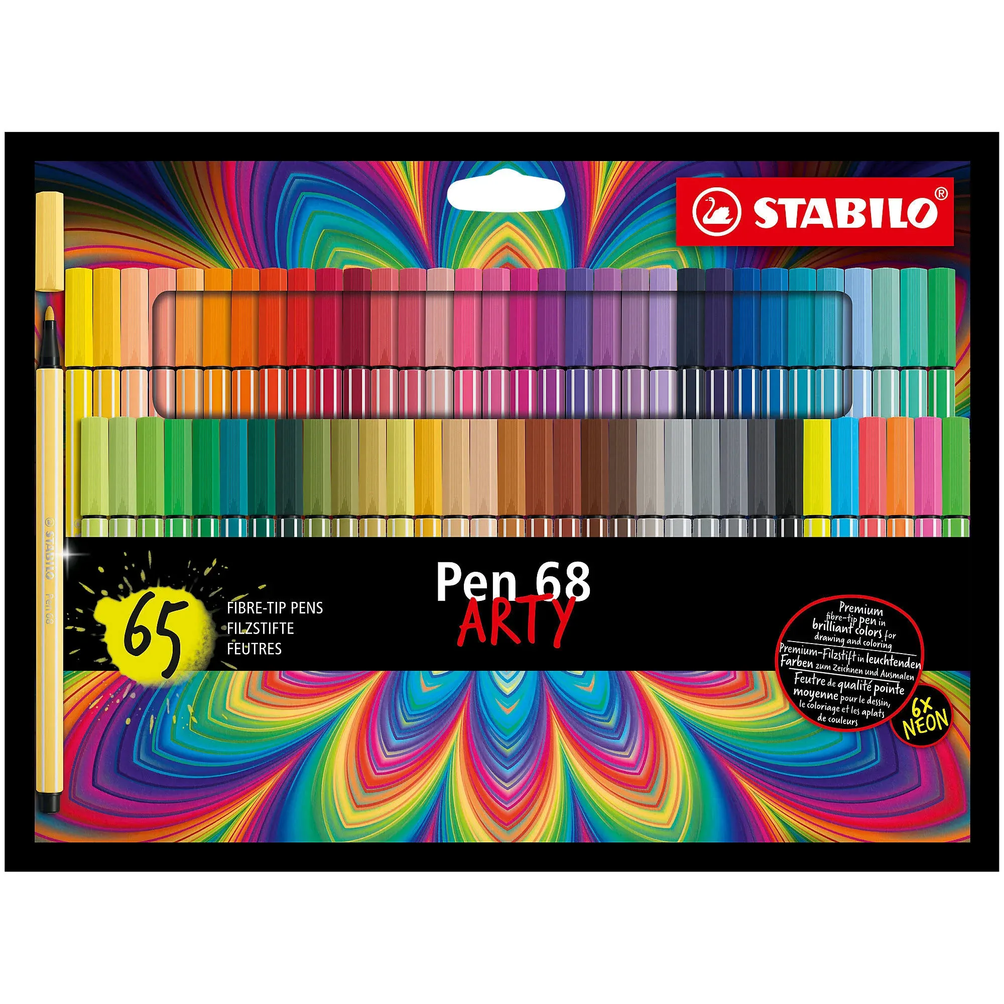 STABILO Arty 68 Pen Set of 65, Pack of 65, Multicolor