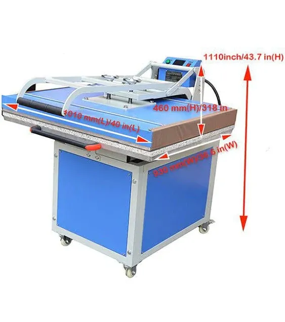 VING 31" x 39" Large Format Heat Press Machine Manual Operation Hand Force Textile Thermo Transfer 220V 1P for Printing T-Shirt Mug Coaster