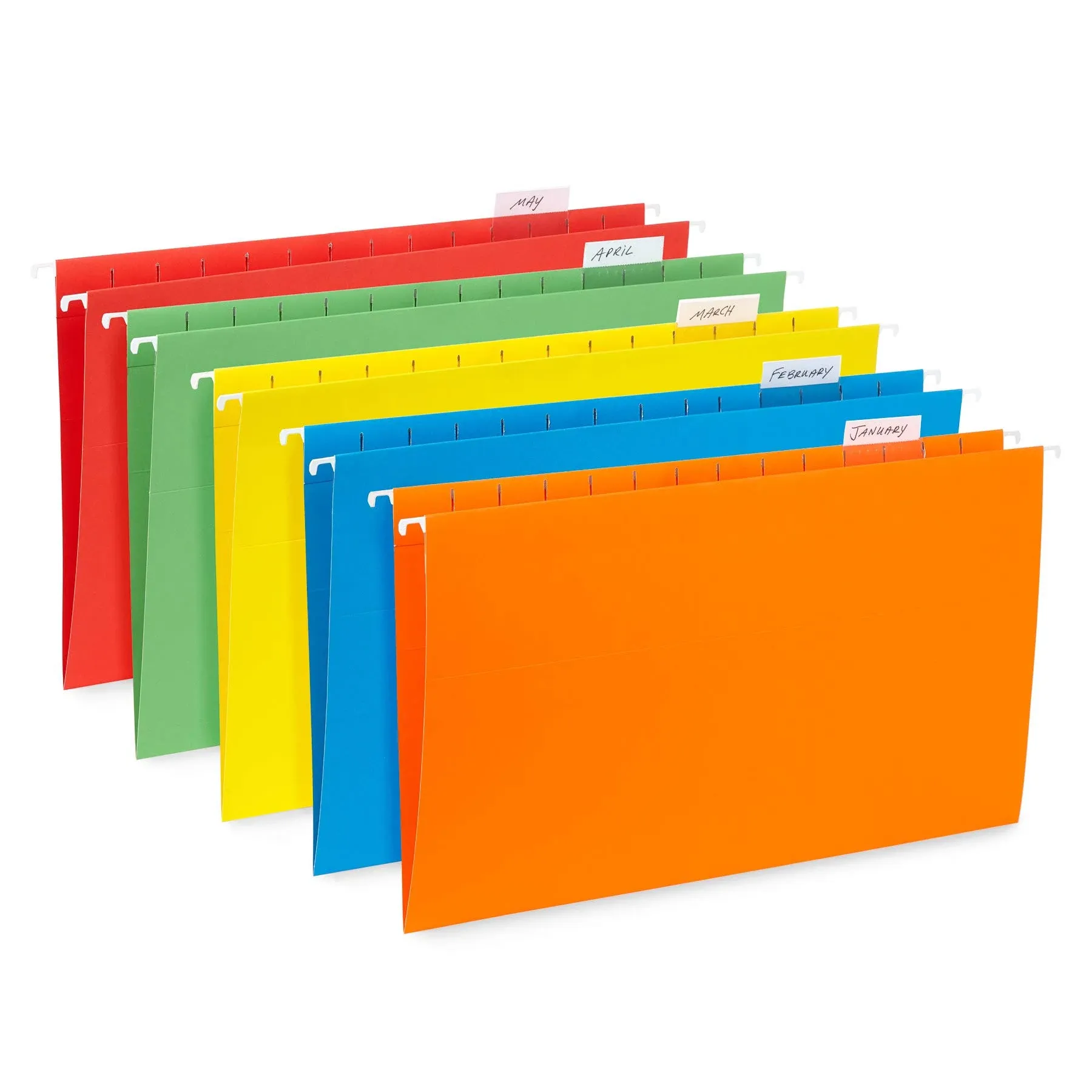 50 Legal Hanging File Folders, 50 Reinforced Hang Folders, Designed for Home and Office Color Coded File Organization, Legal Size, Assorted Colors, 50 Pack