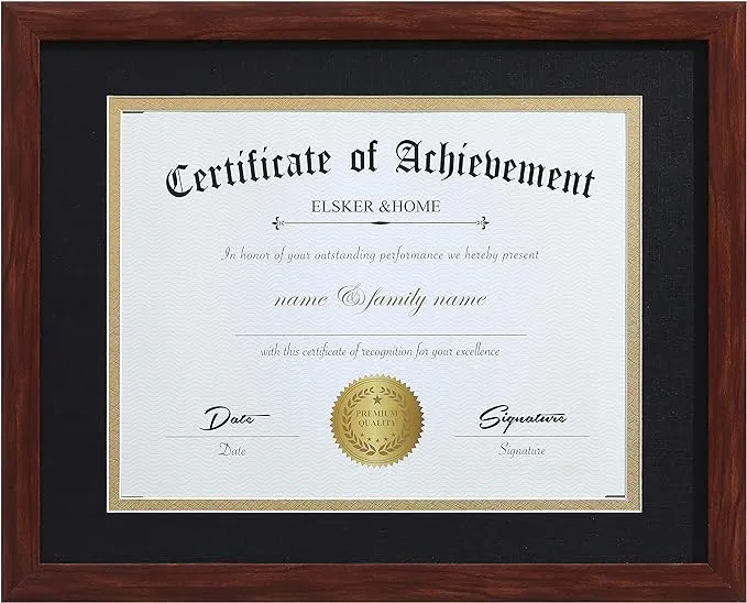 ELSKER&HOME 8.5x11 Certificate Frame - Classic Black Color Frame - Document&Certificate - Displays Displomas 8.5x11 Inch - for Document/Photo