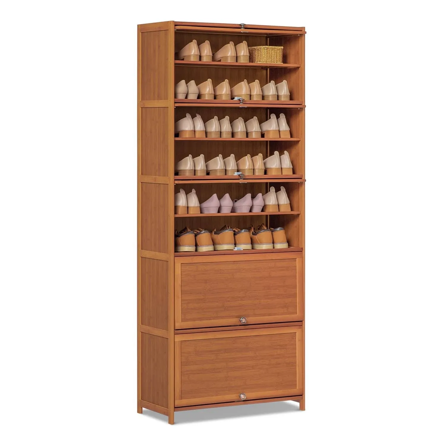 Monibloom Bamboo 10 Tiers Shoes Cabinet