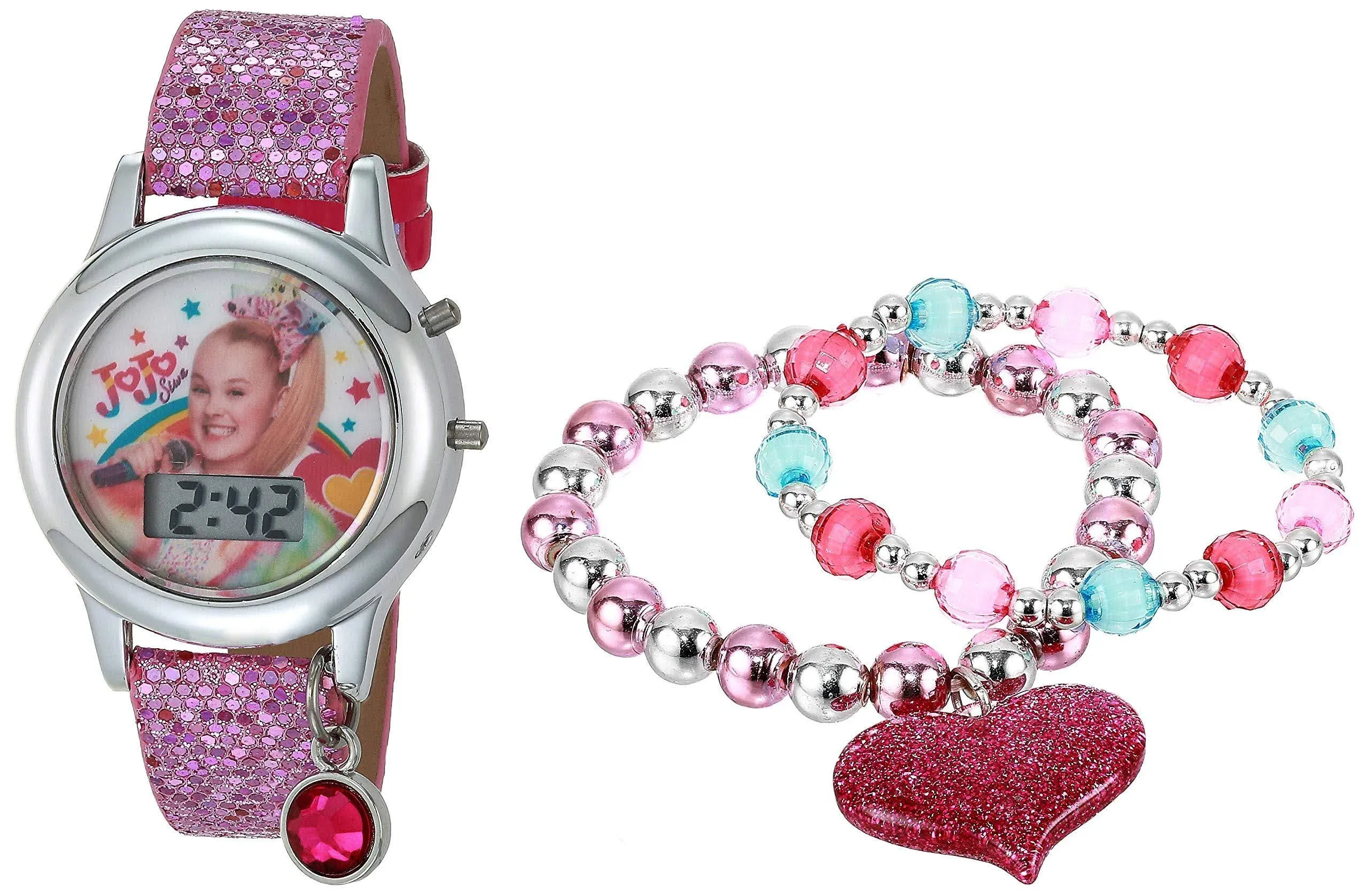 JoJo Siwa Girls&#039; Quartz Watch with Rubber Strap, Pink, 13mm Model: JOJ40050AZ