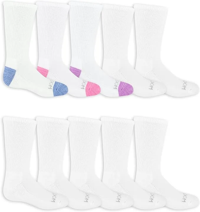 Fruit of The Loom Girls' Everyday Crew Socks