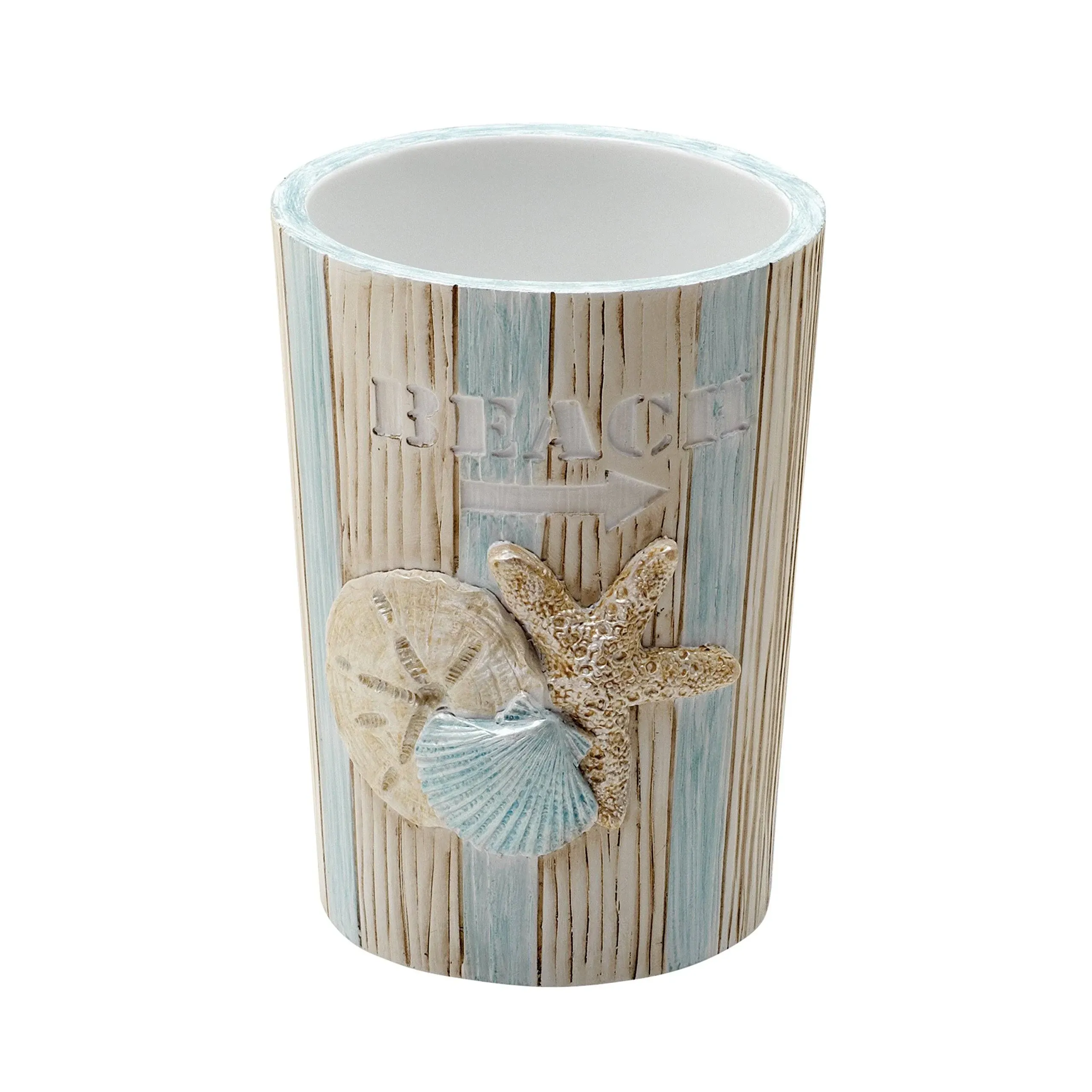 Seaside Serenity Tumbler, Coastal Beach - Beach Style - Toothbrush Holders - by Imtinanz, LLC | Houzz