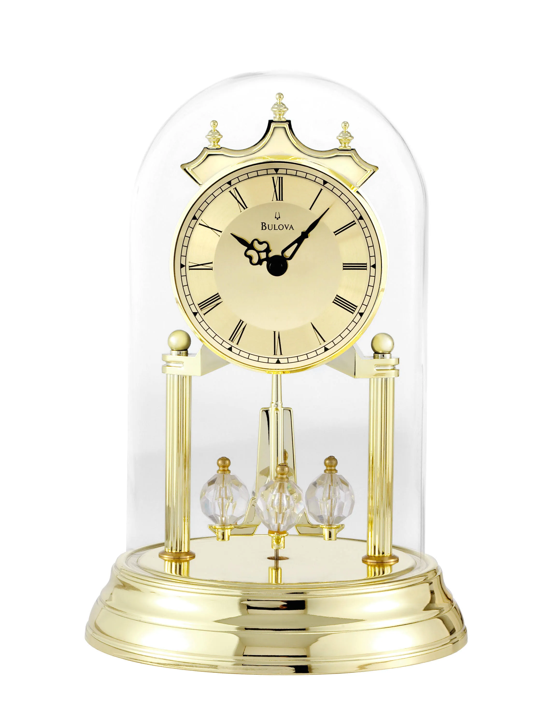 Bulova B8818 Tristan I Clock, Brass Finish