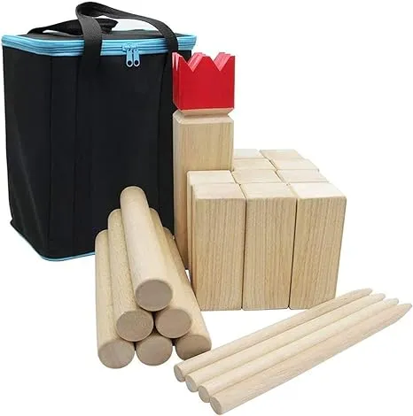 Maggift Kubb Game Set Backyard Game Set Outdoor Game with Carrying Bag