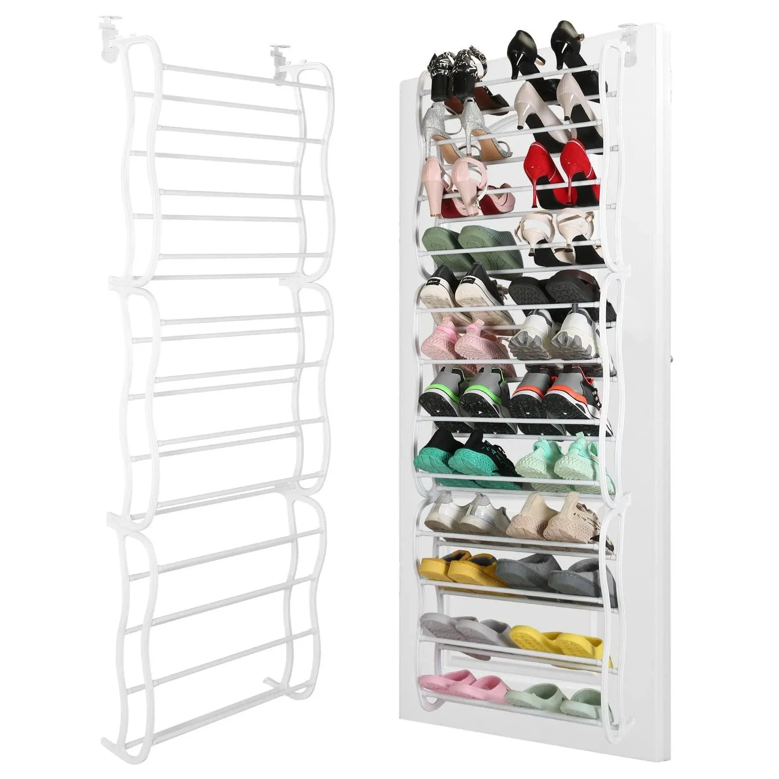 Kocaso Over The Door Shoe Rack Organizer - 36 Pair Shoes Wall Hanging Closet Shoe ...