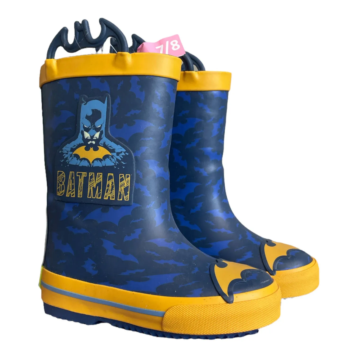 Batman Rain Boots Kids Youth Size 9 / 10 Blue &amp; Yellow Western Chief (New) 