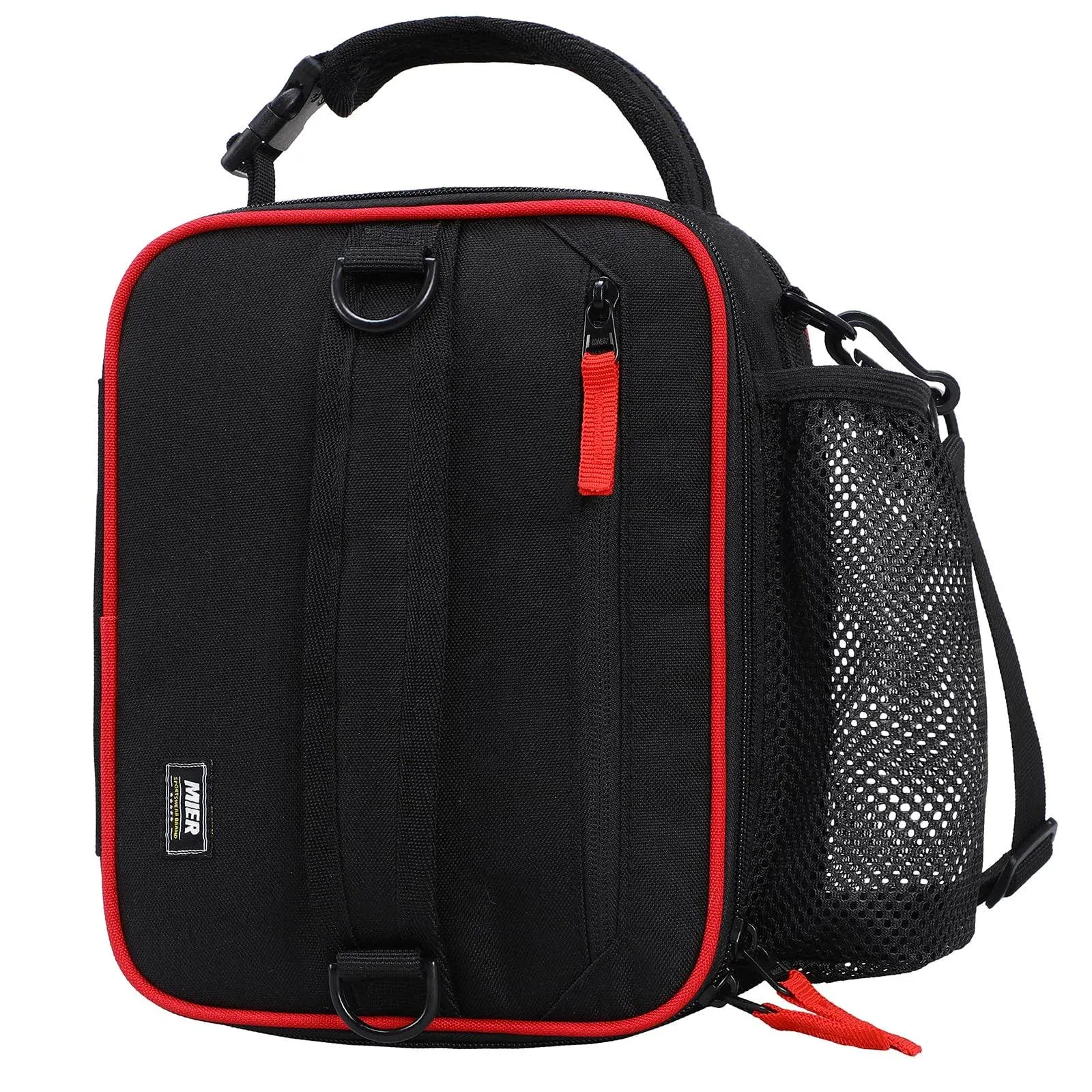 Expandable Lunch Bag Insulated Lunch Box for Men Boys Teens, Black Red