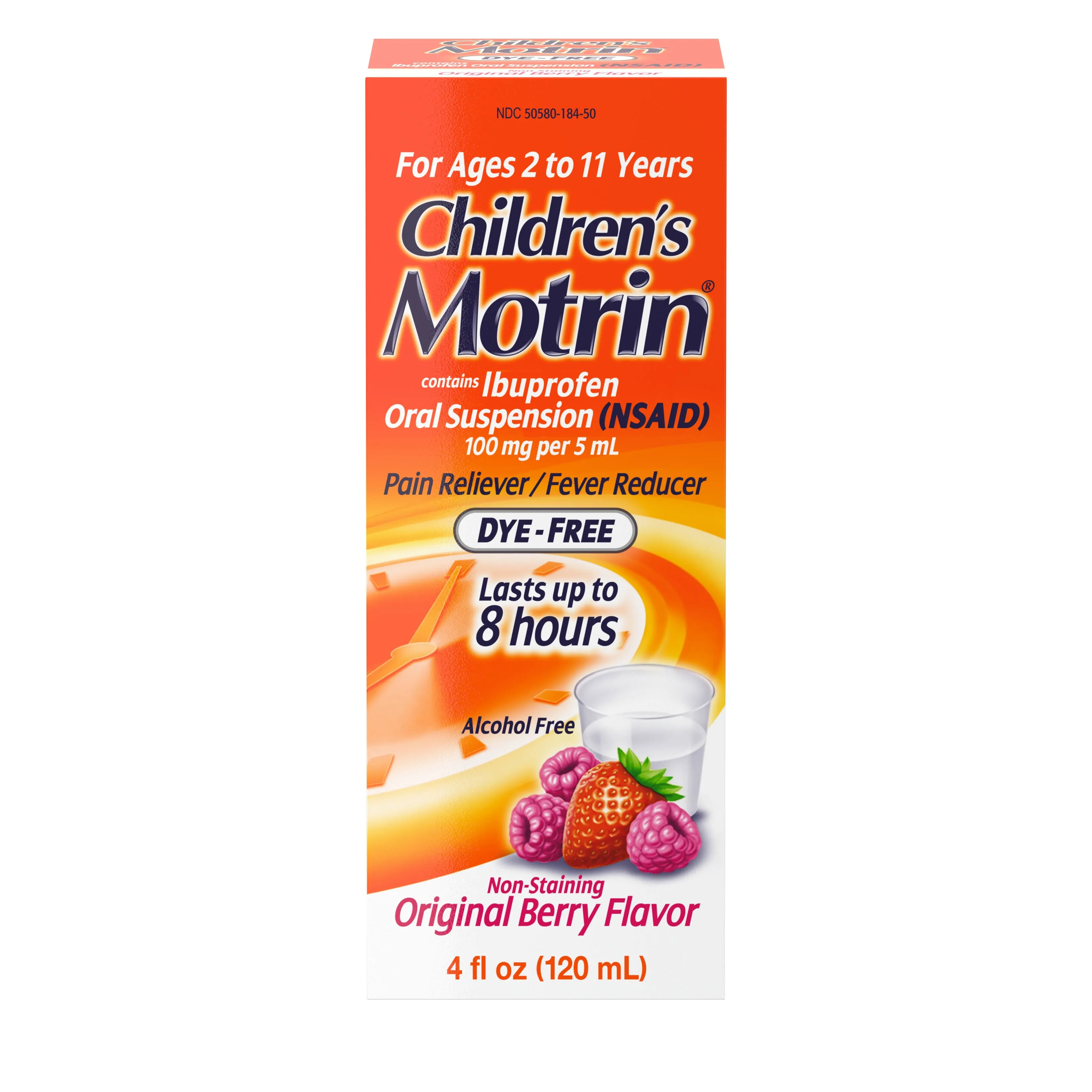 Children's Motrin Ibuprofen Kids Medicine, Berry Flavored - 4 fl oz
