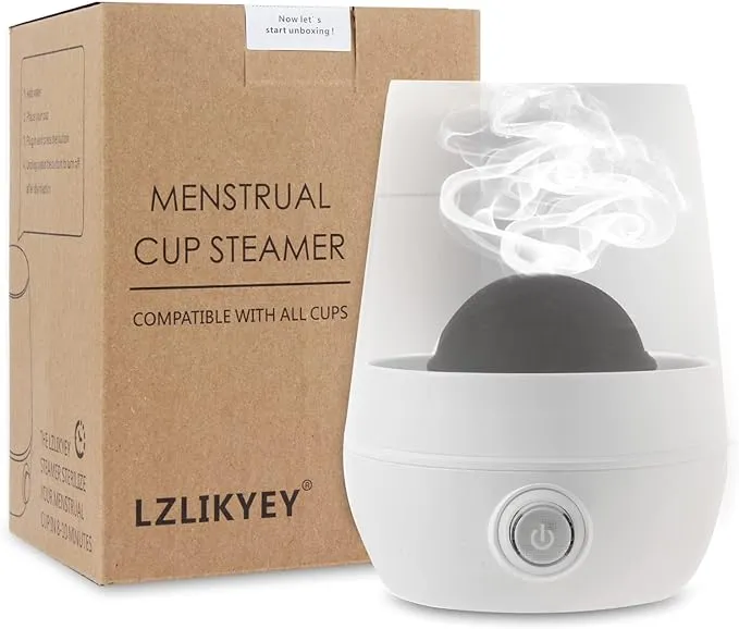 Menstrual Cup Sterilizer Steamer, 3-in-1 for Cleans, Dries, and Stores Your Period Cup- Leak-Free - 99.9% Cleaned, Suitable for Any Cups
