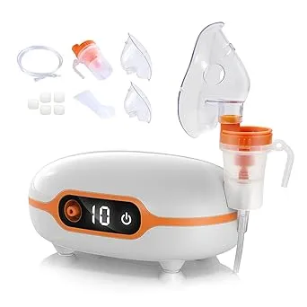 GGGAME Spriek Portable Nebulizer, Nebulizer Machine for Adults Kids, Mini Handheld Nebulizer with Mouthpiece Adults&Chlid Masks, Steam Inhaler of Cool