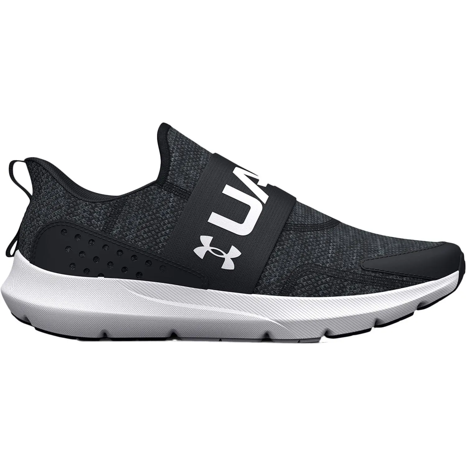 Under Armour Surge 3 Slip GS Boys' Running Shoes - Black/White