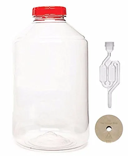 Vintage Shop - HOZQ8-1259 7 gal Fermonster Wide Mouth Carboy With #10 Drilled Stopper and Twin Bubble Airlock