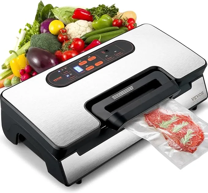 VEVOR Vacuum Sealer Machine 90Kpa 130W Powerful Dual Pump Dual Sealing Dry and Moist