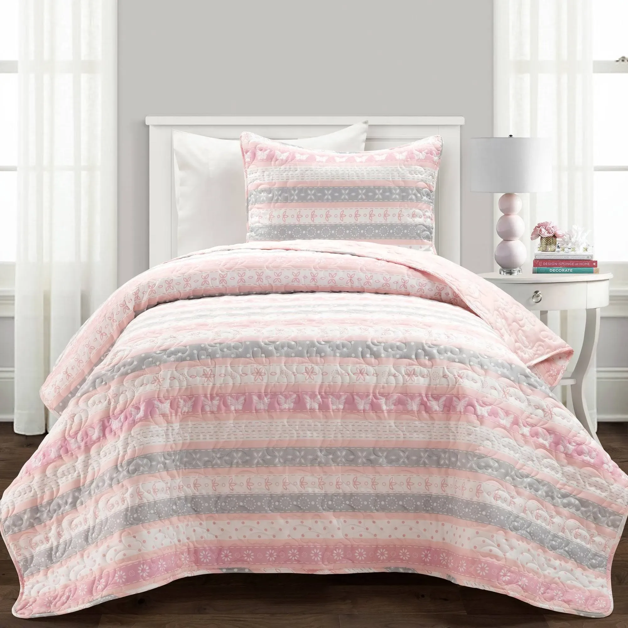 Lush Decor 2-Piece Cottage Core Sara Lily Reversible Quilt Set on sale at shophq.com - 517-569