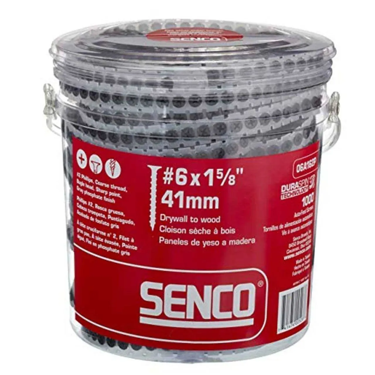 Senco 06A162P DuraSpin Number 6 by 1-5/8-Inch Drywall to Wood Collated Screw