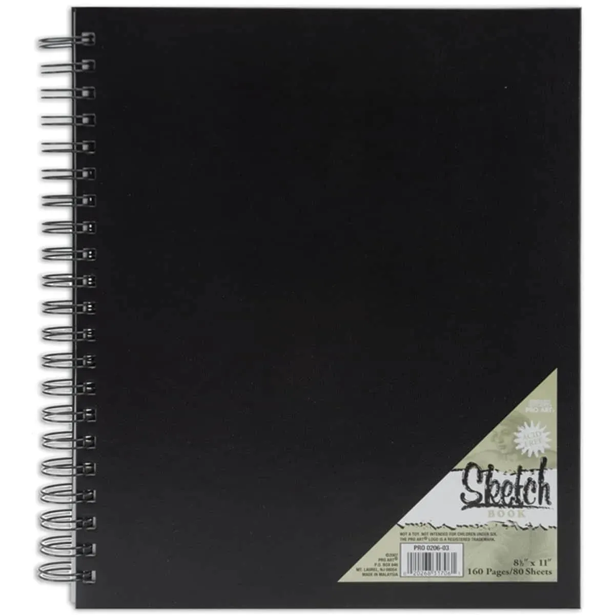 Pro Art 8 1/2-Inch by 11-Inch Spiral Bound Sketch Book, 80-Sheet