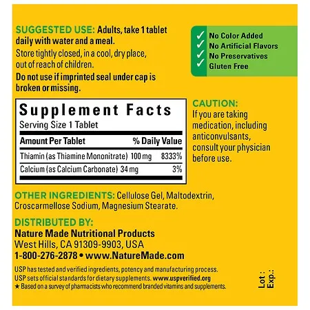 Nature Made Tablets 100 mg