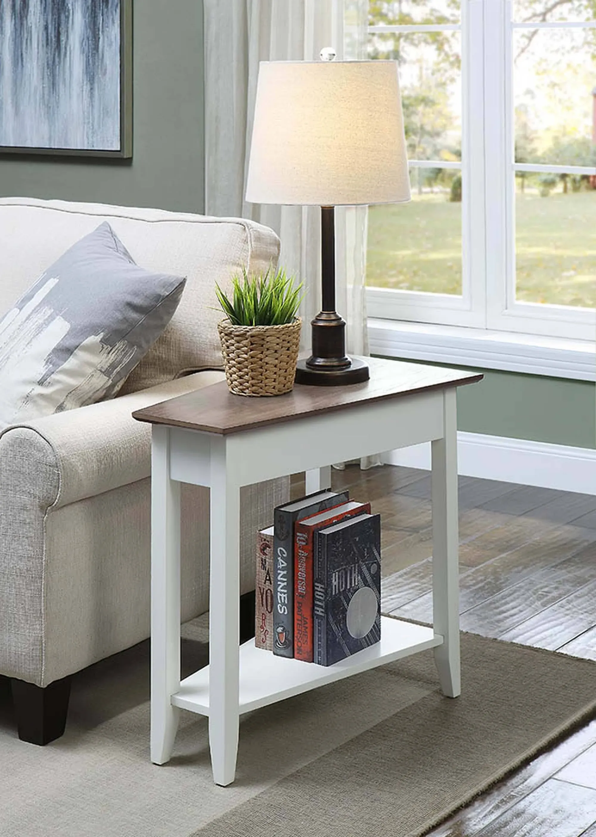 Convenience Concepts American Driftwood Heritage Wedge End Table