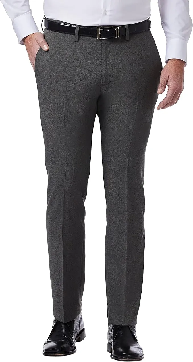 Kenneth Cole Reaction Stretch Heather Tic Slim Fit Dress Pants - Gray