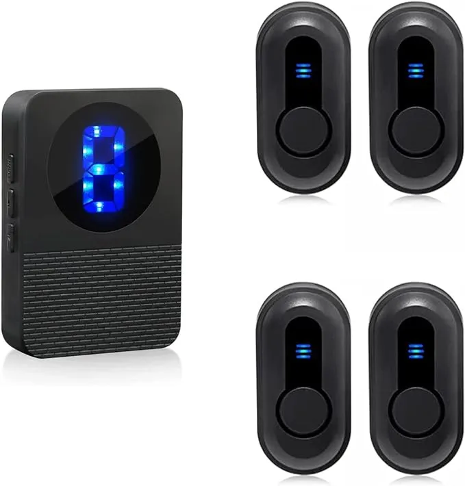 Calltou Wireless Calling System Smart Caregiver Pager Call Button 500ft Nurse Call Bell System for Patient Home/Elderly/Disabled/Clinic Nurses Station