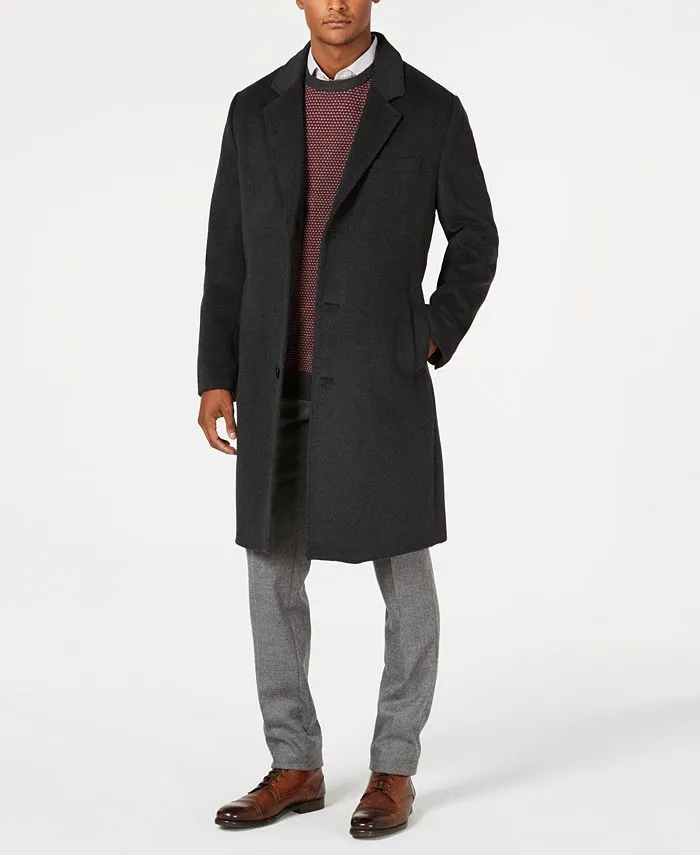 Men Signature Wool-Blend Overcoat 
      
          Men Signature Wool-Blend Overcoat