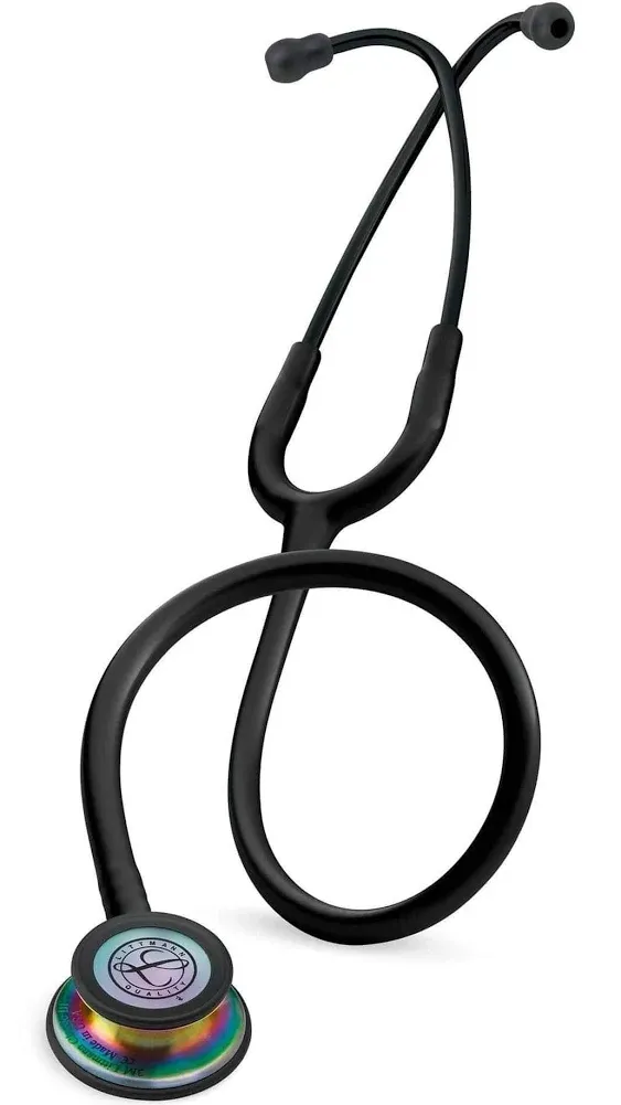 Classic III Monitoring Stethoscope, Rainbow-Finish Chestpiece, Black Stem and Headset, Black Tube, 27 Inch, 5870