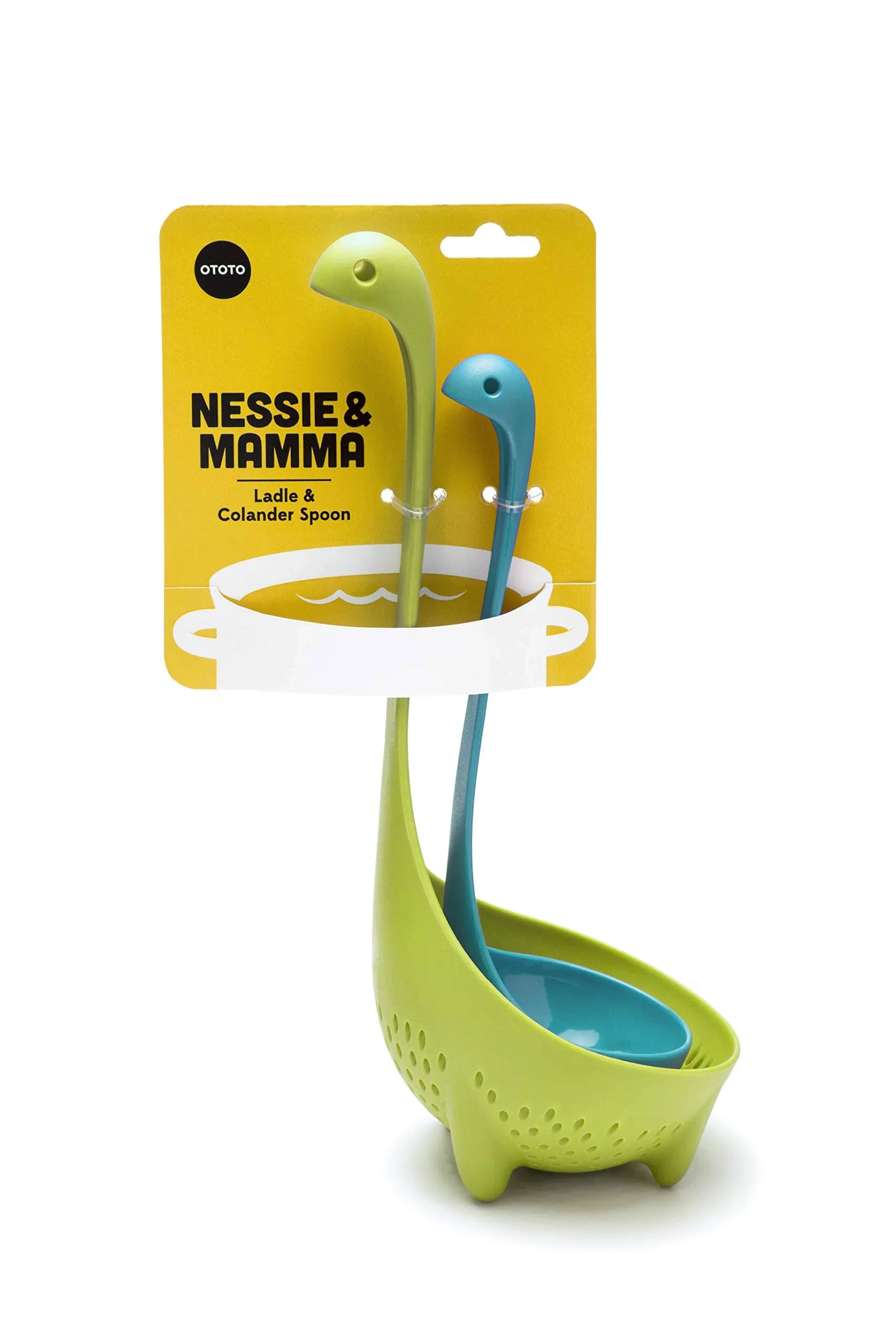 OTOTO Turquoise Nessie Ladle and Green Colander-Speci<wbr/>al Production Soup Set