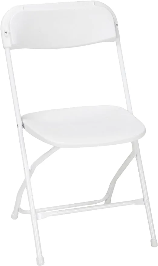 Folding Chair, Stacking, Resin, White, Banquet, PK8