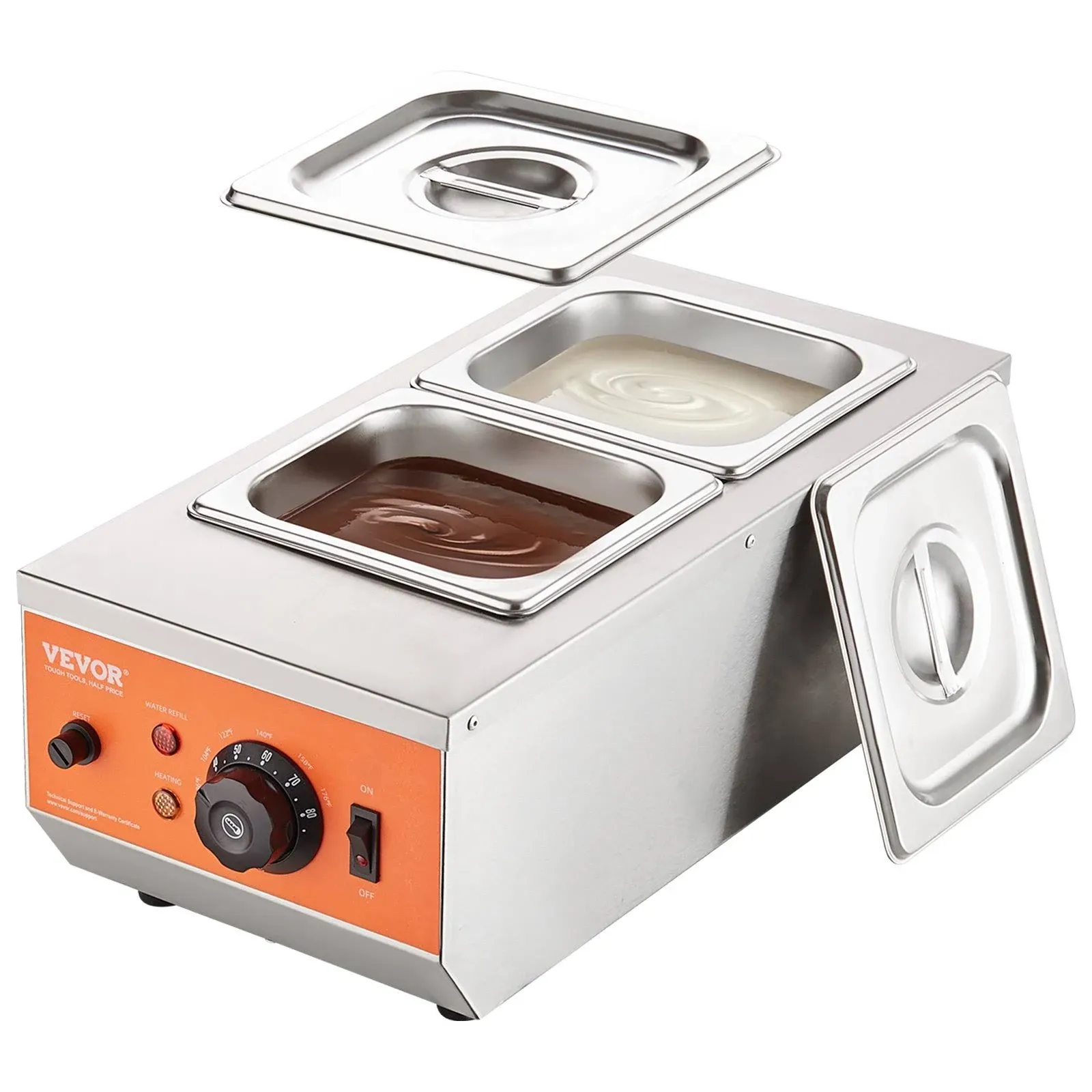 VEVOR Chocolate Tempering Machine, 9 lbs 2 Tanks Chocolate Melting Pot with Temp ...