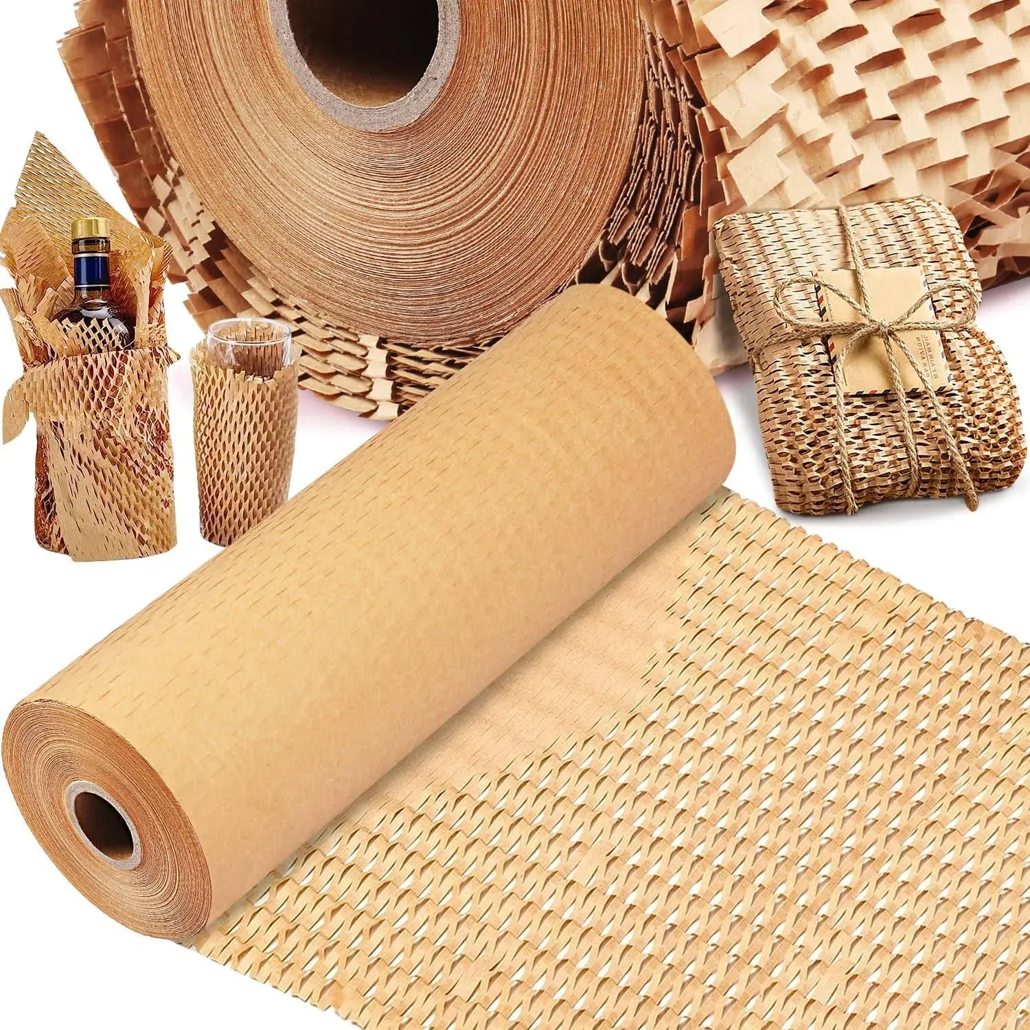 Honeycomb Packing Paper 15&#034; X400&#039; Honeycomb Paper Cushioning Wrap For Moving Hou