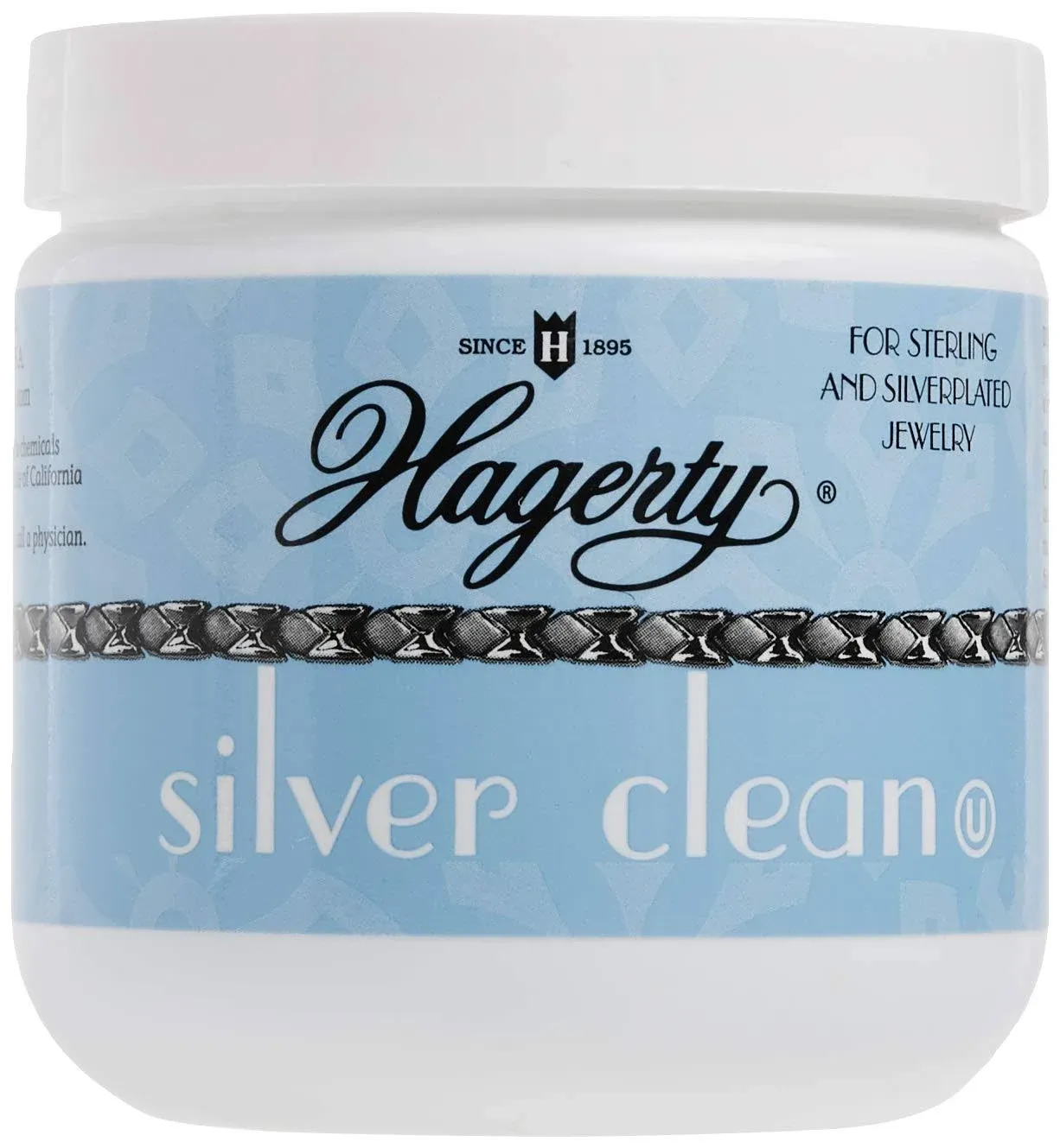 Hagerty Silver Cleaner and Tarnish Remover for Silver Jewelry, Dipping Basket Included - Great for Sterling Silver and Silver Plate, Kosher Certified, Made in The USA, 7oz