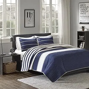 Comfort Spaces - Verone Mini Quilt Set - Blue - Twin/Twin XL