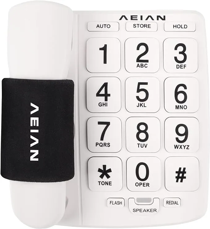 Aeian Landline Telephone - Big Button Corded Phone for Seniors - One-Touch ...
