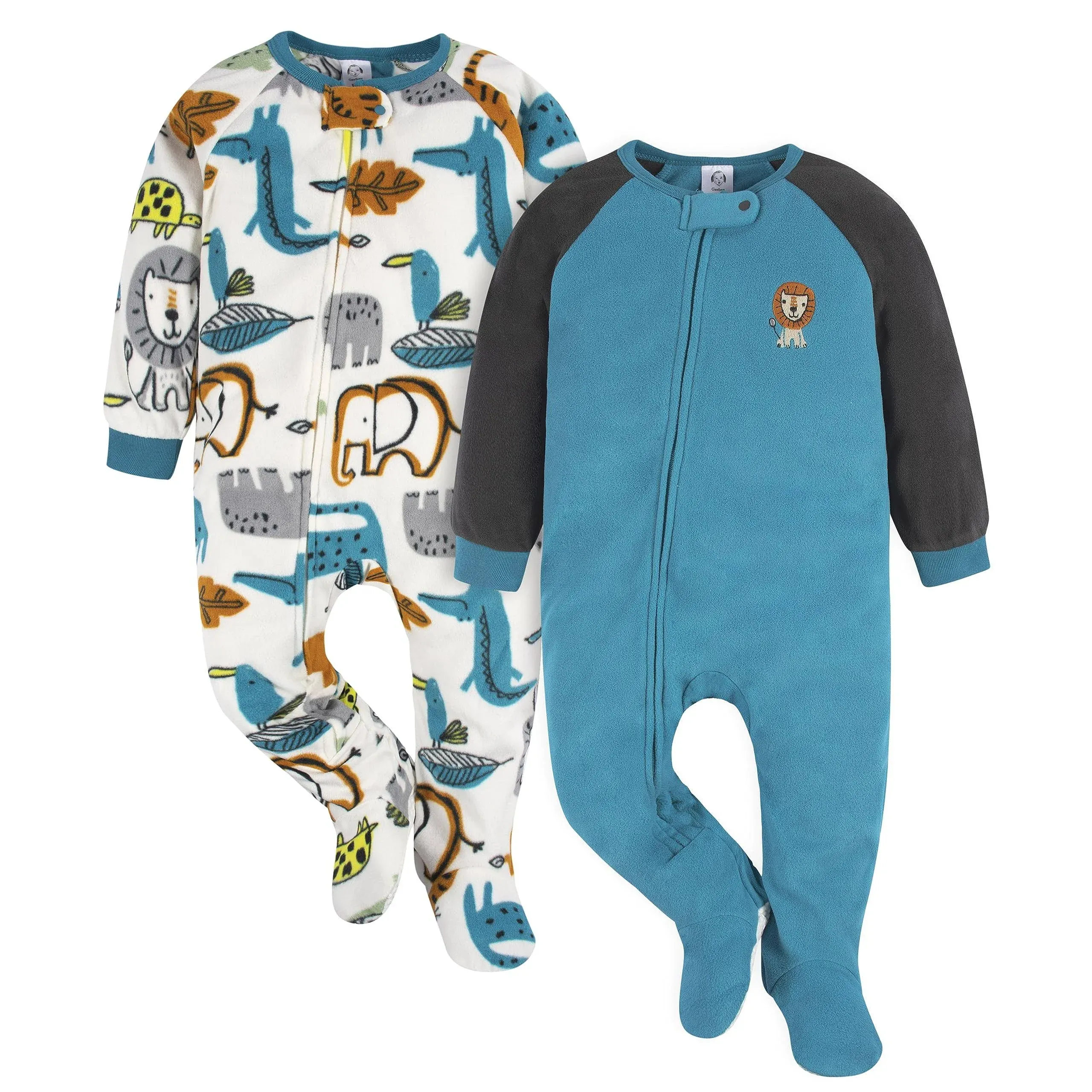 Gerber Baby Boys' Flame Resistant Fleece Footed Pajamas 2-Pack