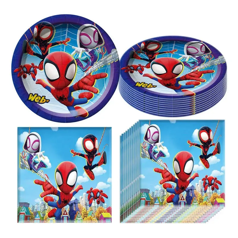 Shunhong Spidey and His Amazing Friends Birthday Themed Party Supplies Set, 20 P