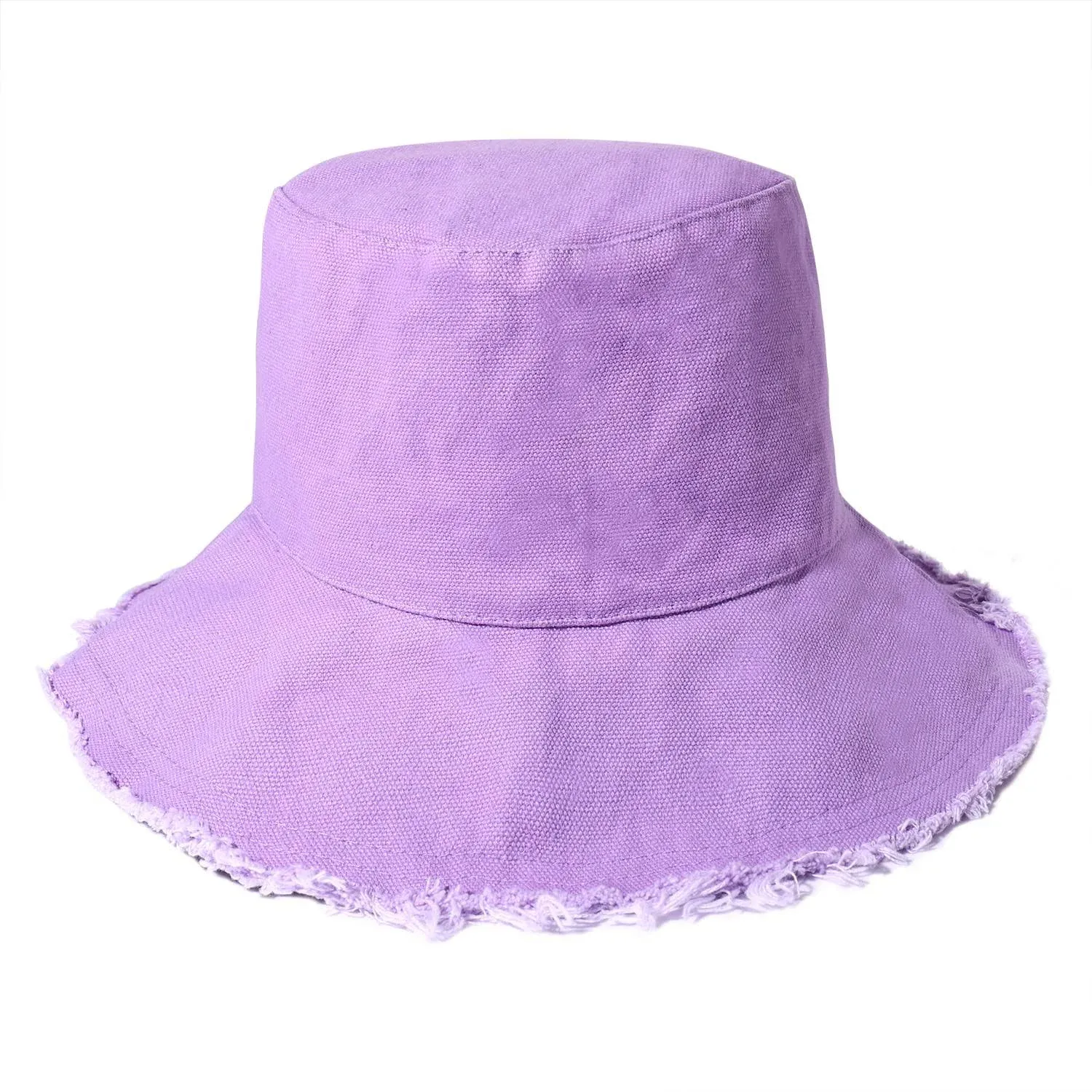 boderier Sun Hats for Women Summer Casual Wide Brim Cotton Bucket Hat (purple)