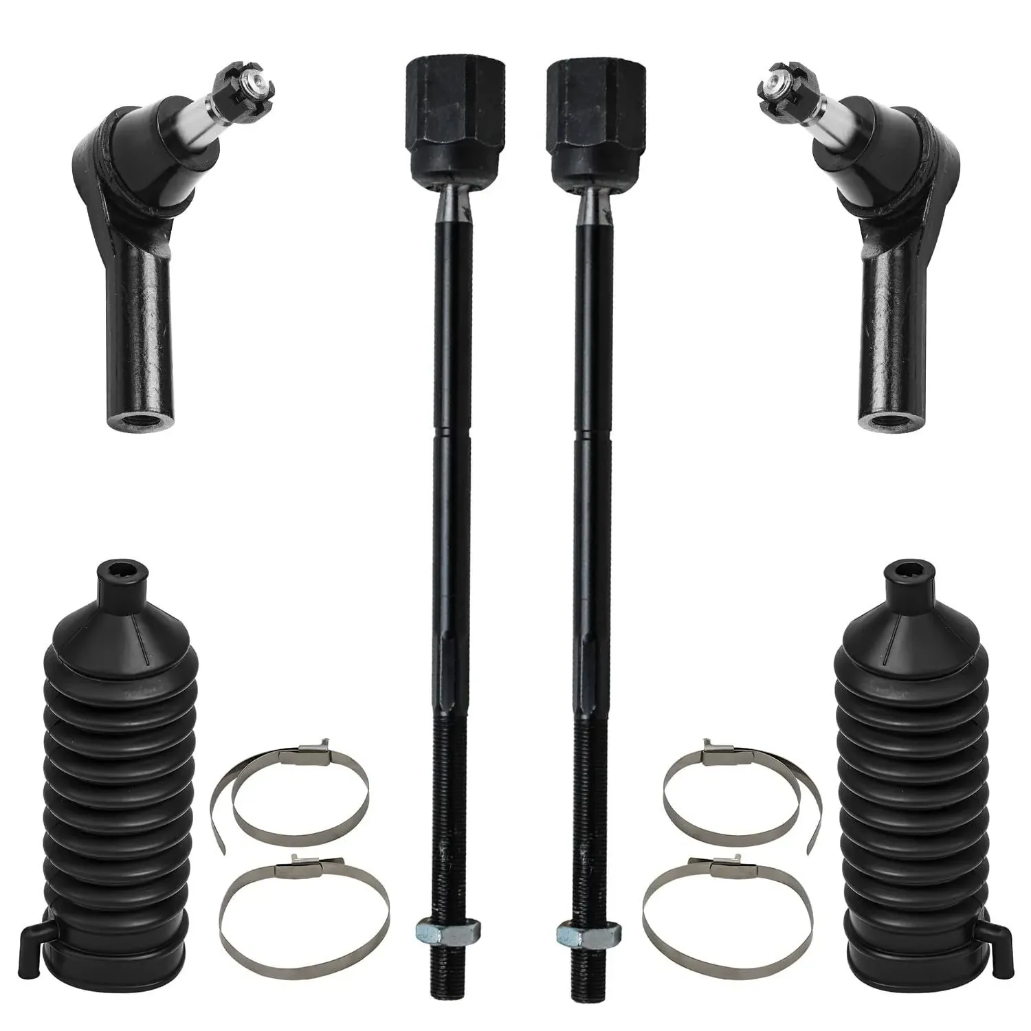 Detroit Axle - Front Tie Rod Ends Kit for 1996-2007 Ford Taurus 3.0L, 1996-2005 Mercury Sable, 4 Inner & Outer Tie Rods, 2 Boots, Replacement 1997