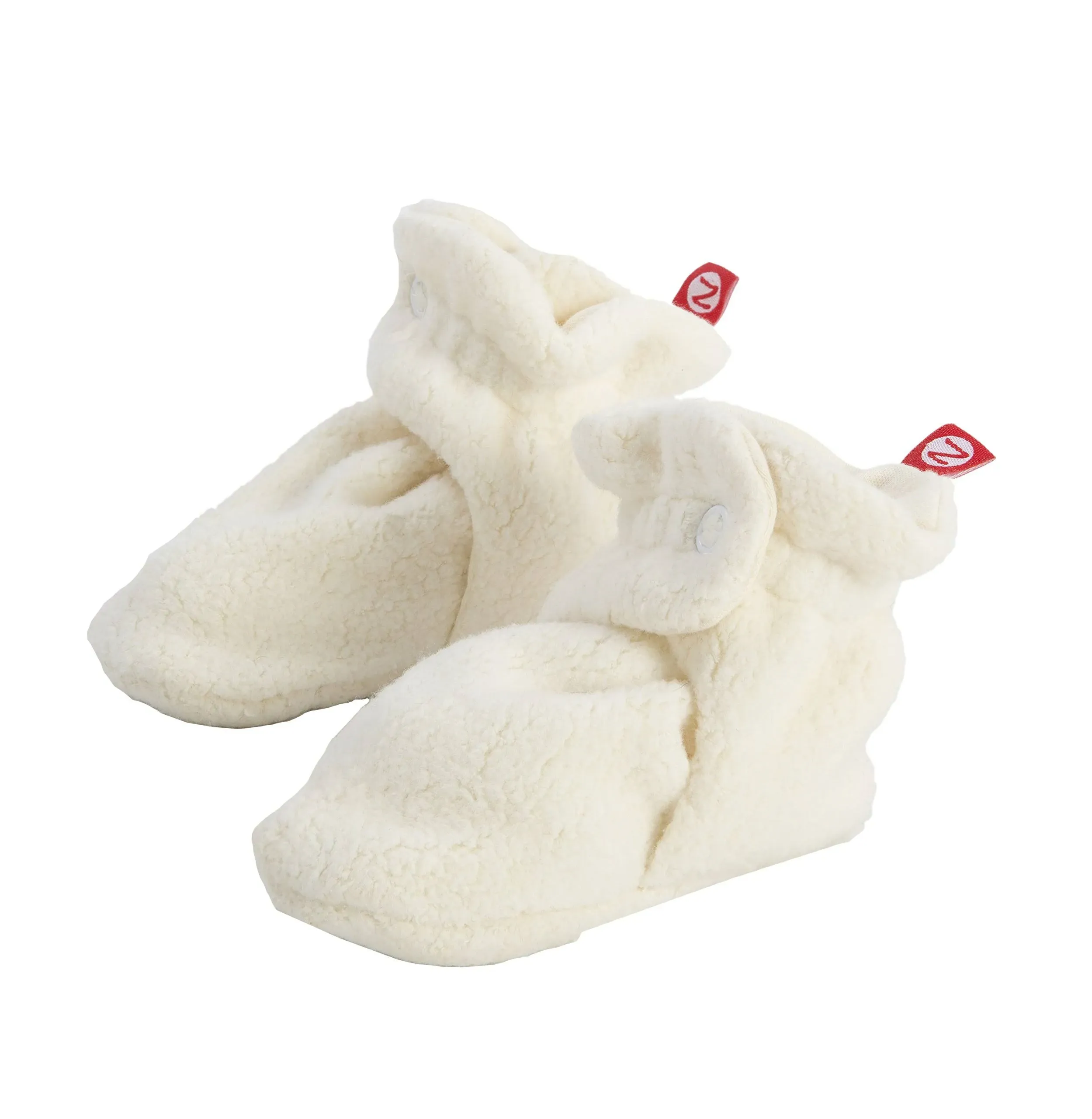 Zutano Cozie Fleece Gripper Baby Bootie - Cream, 12m