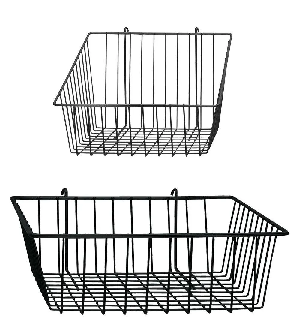 Gridwall and Wire Grid Baskets Bundle - 4 Baskets Included