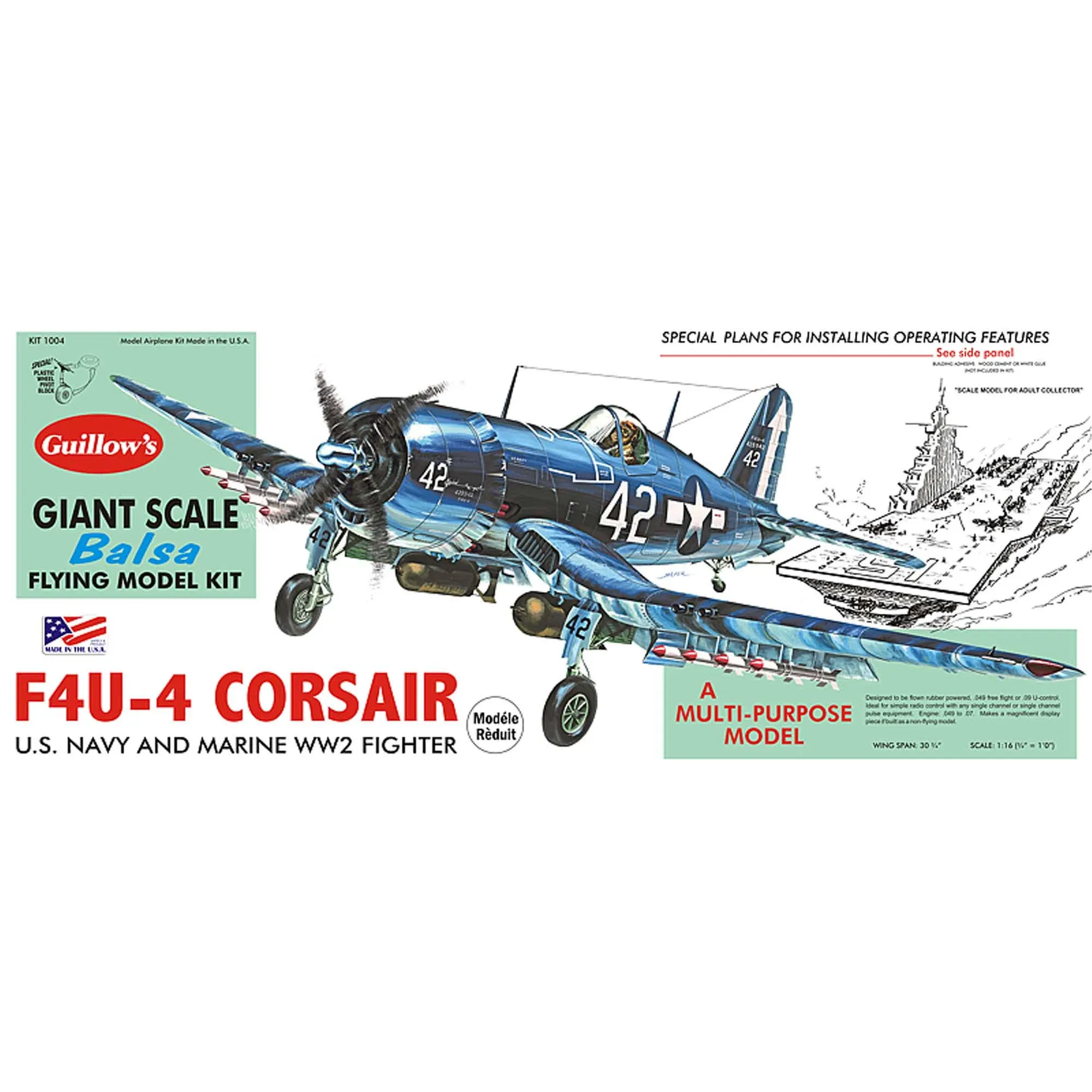 Guillows 1004 1:16 Vought F4U-4 Corsair Aircraft Kit