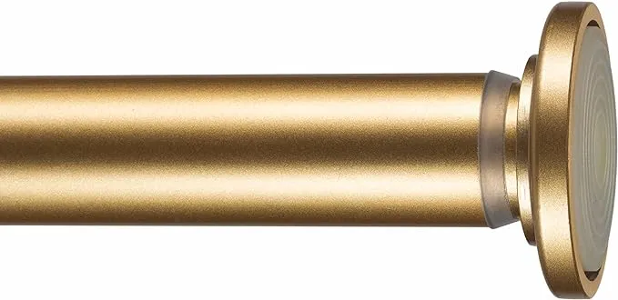 Home Details 24 in. - 42 in. Adjustable Tension Curtain Rod in Satin Gold