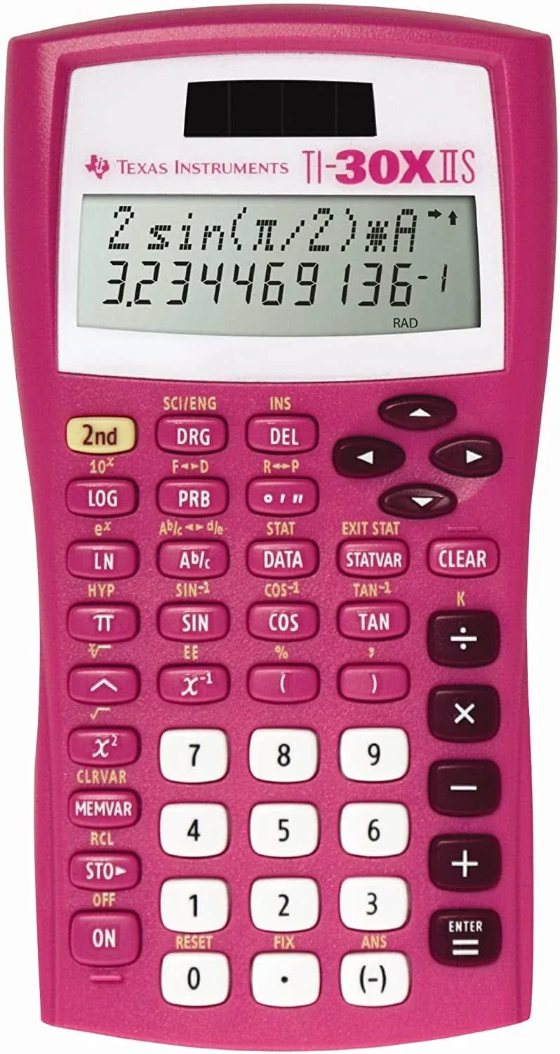 Texas Instruments Ti-30x IIs 2-Line Scientific Calculator Pink