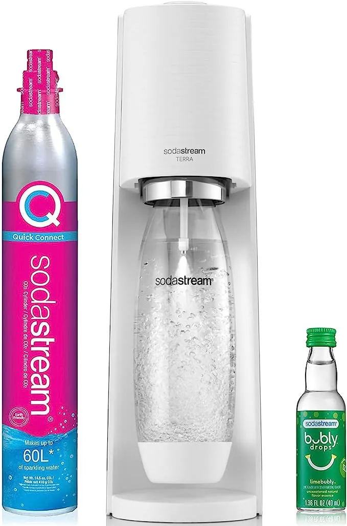 SodaStream Terra Sparkling Water Maker Bundle with CO2 Bottles and