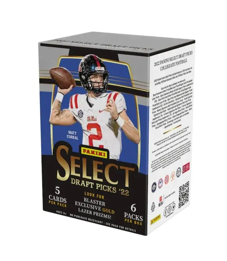 2022 Panini Select Draft Picks Football Blaster - 30 Trading Cards per